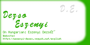 dezso eszenyi business card